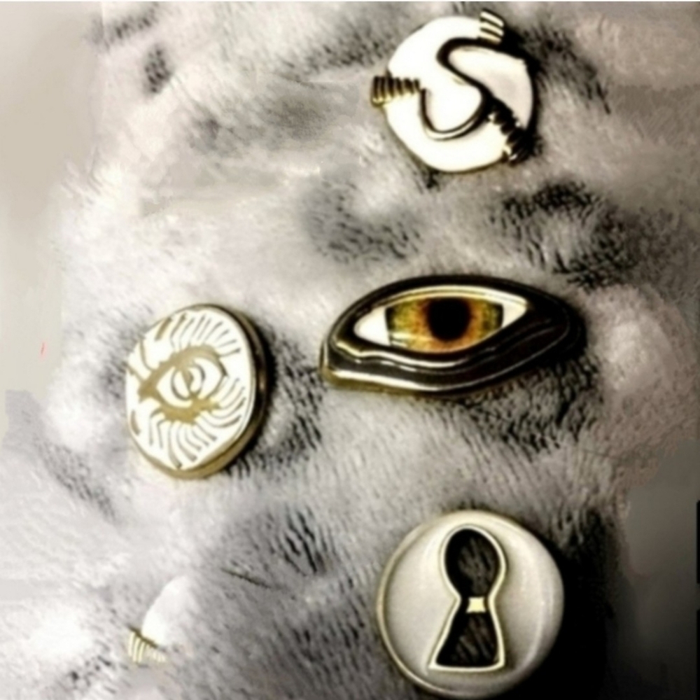 Schiaparelli set of 4 Brooch buttons
